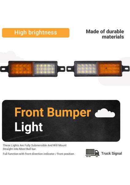 2pcs 12V 30 LED Araba Kamyonu Boğa Çubuğu Işık Bullbar Ön Tampon Işık Ön Gösterge Lambası Sinyal Ampul Römork (Yurt Dışından) fırsatları