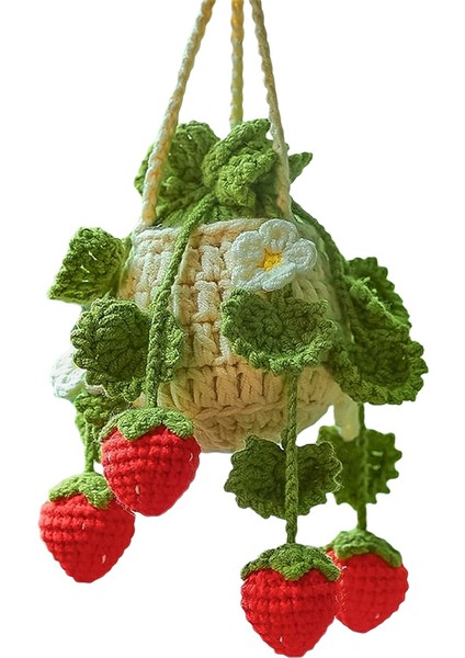 Araba Bitkisi Tığ Işi Asılı Sepet, Çilek Bitkisi Kolye,(Yurt Dışından)