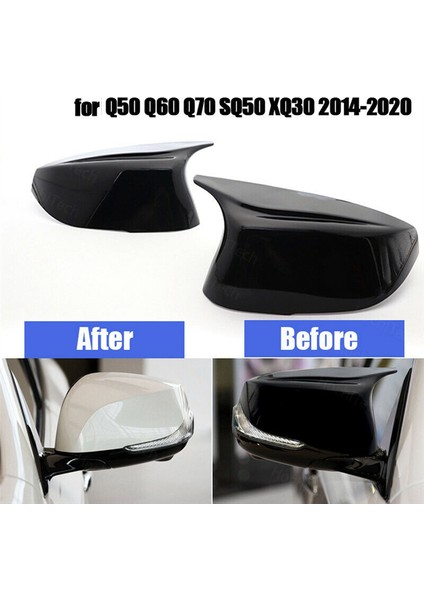 2014-2022 Infiniti Q50 Q60 Parlak Siyah Renkli Arka Görünüm Yan Ayna Kapak Kapağı M Stil Değiştirme (Yurt Dışından) fırsatları