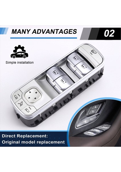 1679059903 Pencere Cam Kaldırma Anahtarı Mercedes Için Güç Penceresi Kontrol Anahtarları Benz MB X167 W167 C167 1679059037N49 (Yurt Dışından) modelleri