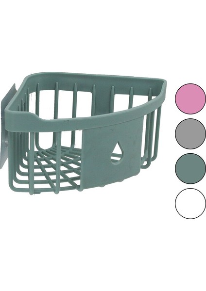 Üçgen Köşelik Banyo - Mutfak Organizeri Renkli Plastik Yapışkanlı Montaj (4940)