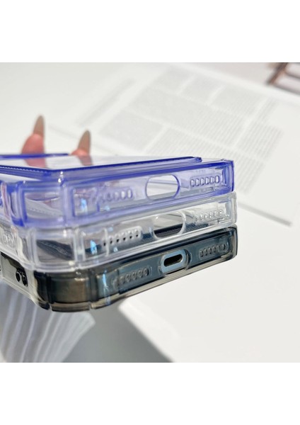 Apple iPhone 17 Pro Kılıf Kartlıklı Anti Şok Korumalı Şeffaf Silikon Pembe