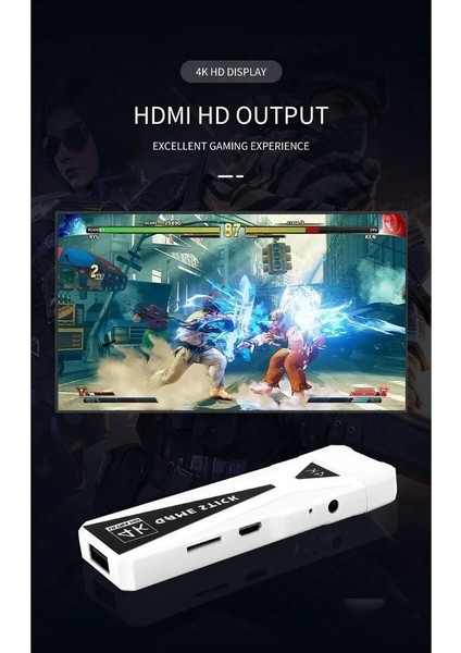 4K Game Tv Stick Android Tv Wifi Kablosuz Çift Kol Game Stick 64GB Hafıza Atari indirimleri