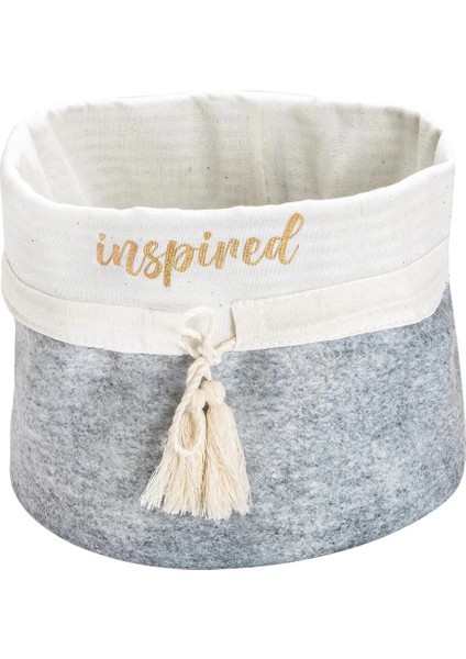 Maxi Boy Yuvarlak Katlanabilir Çok Amaçlı Saklama Organizer Kutu Keçe Sepet - 03396