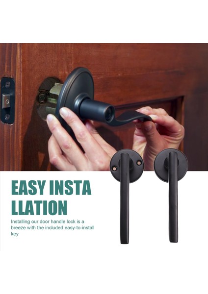 Güvenli ve Ekonomik Banyo Kapı Tığ Kilidi, Aile Yatak Odalarında Sessiz Kullanım Için Kurulumu Kolay Anahtar, Siyah (Yurt Dışından) indirimleri