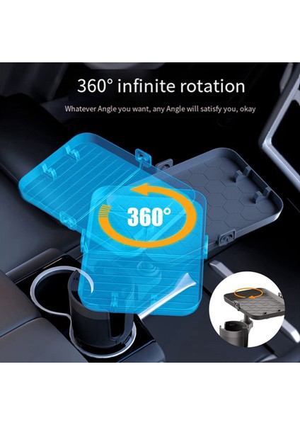 Araba Tepsisi Kupa Tutucu Döner 1/2 Içecek Tutucu Cep Telefonu Depolama Rafı Tepsi ile Araba Kupası Tutucu (Yurt Dışından) fiyatları