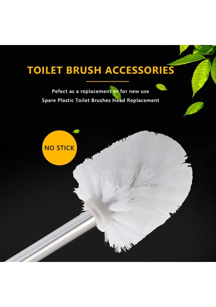 Yedek Yedek Banyo Aksesuarı Düz Plastik Tuvalet Temizlik Fırçaları Baş Tutucular Beyaz (2x Beyaz Kafalar) (Yurt Dışından) fiyatları