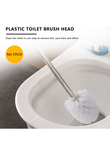 Yedek Yedek Banyo Aksesuarı Düz Plastik Tuvalet Temizlik Fırçaları Baş Tutucular Beyaz (2x Beyaz Kafalar) (Yurt Dışından) fırsatları