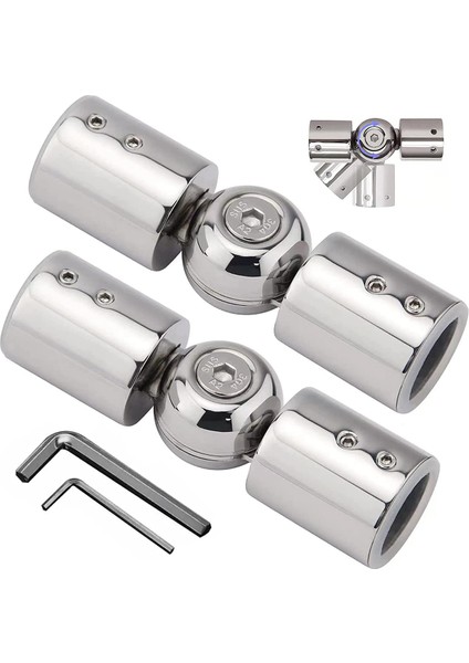 2 Adet Perde Çubukları Köşe Konnektörü, 1 Inçlik Pencere Perde Çubukları (Gümüş) Için Ayarlanabilir Perde Çubuk Köşe Konnektörü (Yurt Dışından)