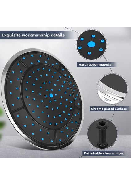 1pcs 25CM Plastik Yuvarlak Şekli Yağış Powered Duş Odası Üst Duş Çatı Kafa Kabin Aksesuarları (Yurt Dışından) fırsatları