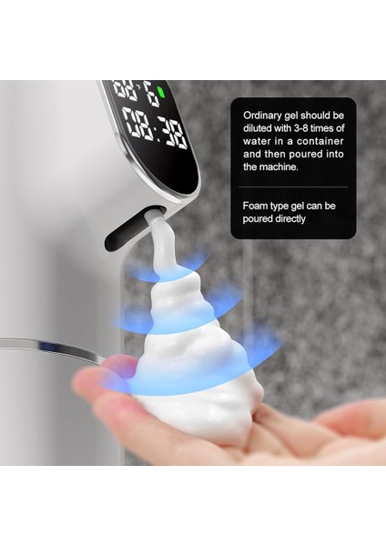 Otomatik Sabun Dağıtıcı 5 Seviyeli Ayar Ipx6 Suya Dayanıklı Köpük Sabun Dispenser LED Zaman ve Sıcaklık Ekranı (Yurt Dışından) fiyatları