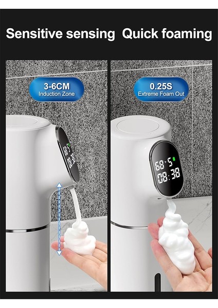 Otomatik Sabun Dağıtıcı 5 Seviyeli Ayar Ipx6 Suya Dayanıklı Köpük Sabun Dispenser LED Zaman ve Sıcaklık Ekranı (Yurt Dışından) indirimleri