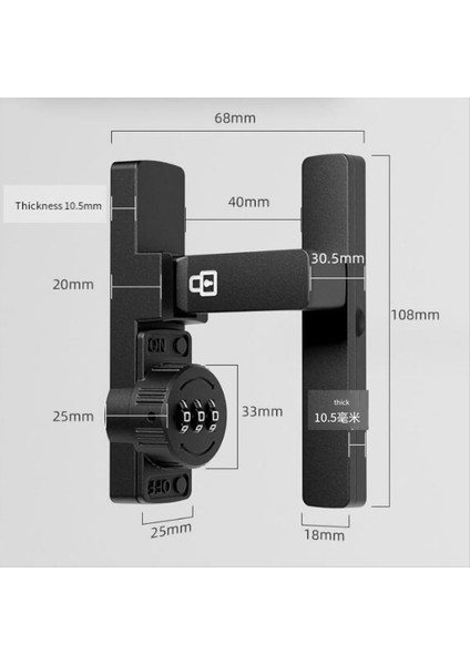 180 Derece Barn Kapı Kilidi Mandal Floresan Güvenli Evinizi Kolayca Takım Anahtarsız Giriş Çinko Alaşım Mat Siyah (Yurt Dışından) fırsatları