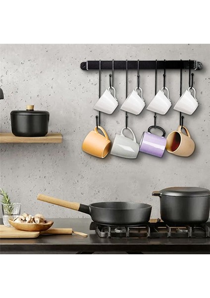 Duvar Için Kahve Kupa Tutucu: 17 Inç Siyah Kahve Bara Kupa Askı Kancaları - Asılı Kahve Kupası Raf Depolama Organizatör 2 Pcs (Yurt Dışından) fırsatları