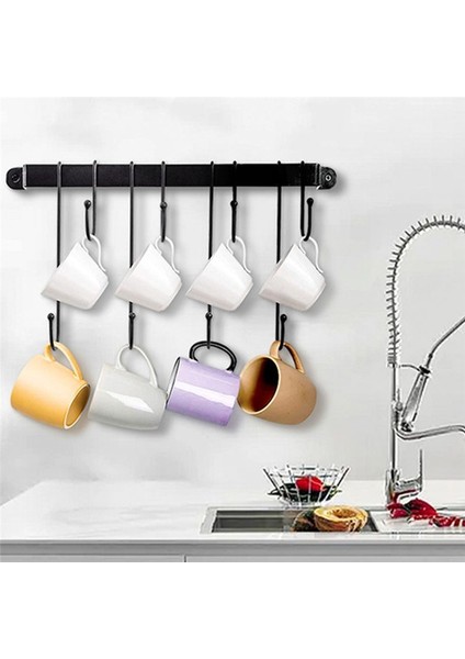 Duvar Için Kahve Kupa Tutucu: 17 Inç Siyah Kahve Bara Kupa Askı Kancaları - Asılı Kahve Kupası Raf Depolama Organizatör 2 Pcs (Yurt Dışından) indirimleri