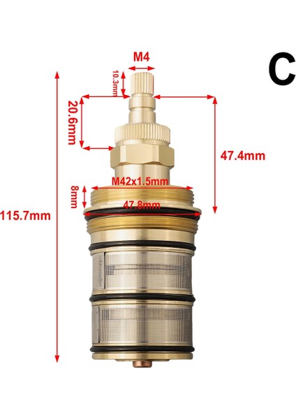 Termostatik Mikser Valfi, Duş Valfi, Pirinç Yedek Termostatik Kartuş, Yedek 20-48 Santigrat Termostatik (Yurt Dışından) fırsatları
