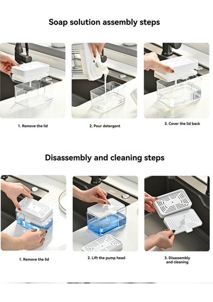 Mutfak Lavabo Tahliye Sabunu Dispenser Bulaşık Sabunu Pres Sabun Kutusu Sünger Mutfak Deterjanı Konteyneri (Yurt Dışından) modelleri