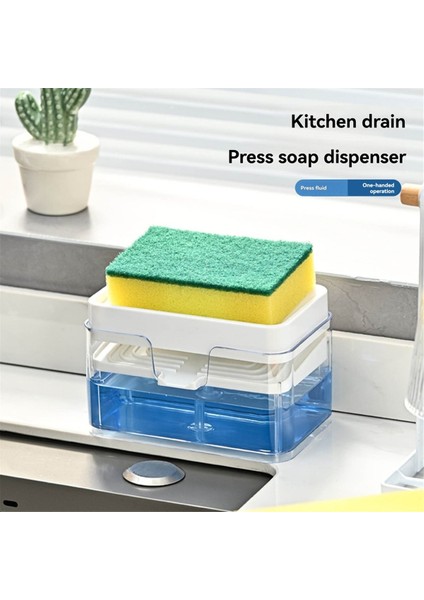 Mutfak Lavabo Tahliye Sabunu Dispenser Bulaşık Sabunu Pres Sabun Kutusu Sünger Mutfak Deterjanı Konteyneri (Yurt Dışından) fırsatları