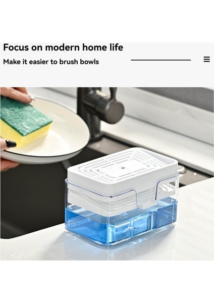 Mutfak Lavabo Tahliye Sabunu Dispenser Bulaşık Sabunu Pres Sabun Kutusu Sünger Mutfak Deterjanı Konteyneri (Yurt Dışından) indirimleri