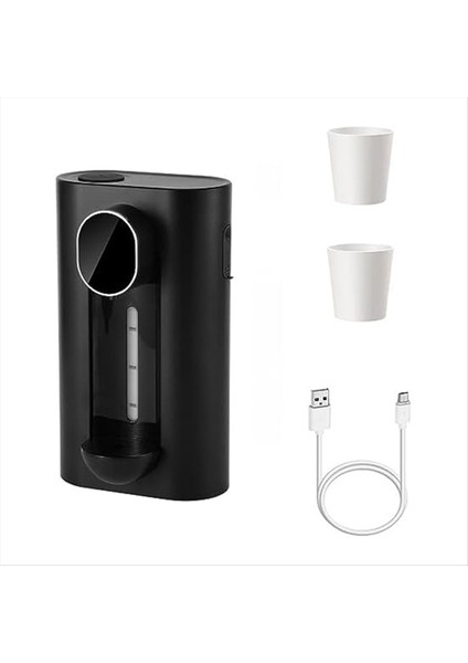 Banyo Için Otomatik Gargara Dağıtıcı 18 Oz Duvara Monte Edilmiş Akıllı Ağız Yıkama Dağıtıcı 2 Yeniden Kullanılabilir Bardak Siyah (Yurt Dışından)