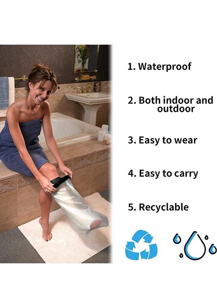 Yetişkinler Için Su Geçirmez Dökme Duş Kapağı Bacağı ve Alt Bacak Dökme Yaralar Koruyucu Duş Banyo Aksesuarları (Yurt Dışından) fırsatları