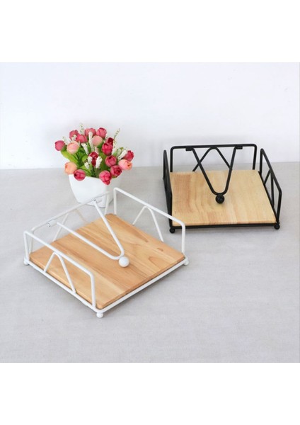 Masif Ahşap Doku Tutucu Ana Sayfa Peçete Konteyneri Hotel Restoran Dekorasyonu Için Altın Metal Peçete Doku Kılıfı, D (Yurt Dışından) fiyatları