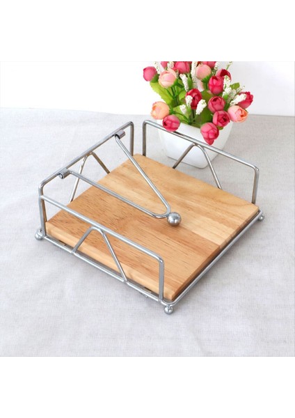 Masif Ahşap Doku Tutucu Ana Sayfa Peçete Konteyneri Hotel Restoran Dekorasyonu Için Altın Metal Peçete Doku Kılıfı, D (Yurt Dışından) modelleri