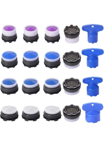20PCS Musluk Havalandırıcıları, M16.5 M18.5 M21.5 M24 Musluk Önbellek Havalandırıcı Su Tasarrufu Anahtarı ile Akış Kısıtlayıcısı (Yurt Dışından)