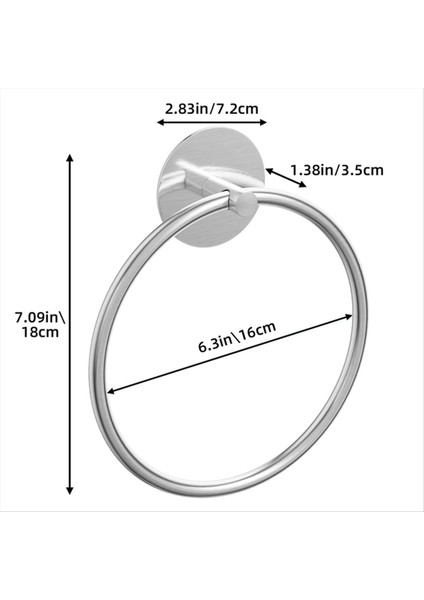 Banyo Havlu Yüzük Paslanmaz Çelik Banyo Havlu Rafı, Yapışkan Duvara Monte El Havlu Tutucu, Siyah (Yurt Dışından) fiyatları
