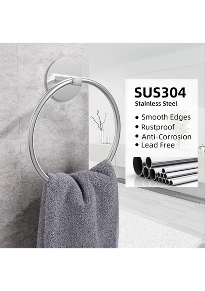 Banyo Havlu Yüzük Paslanmaz Çelik Banyo Havlu Rafı, Yapışkan Duvara Monte El Havlu Tutucu, Siyah (Yurt Dışından) modelleri