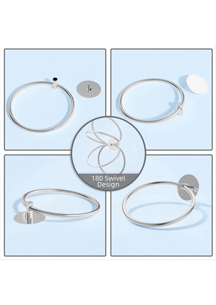 Banyo Havlu Yüzük Paslanmaz Çelik Banyo Havlu Rafı, Yapışkan Duvara Monte El Havlu Tutucu, Siyah (Yurt Dışından) fırsatları