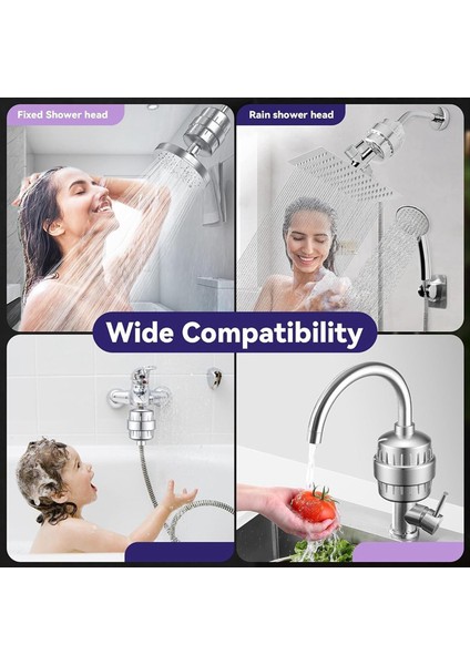 Duş Filtresi, 20 Aşamalı Filtrelenmiş Duş Başlığı Sert Su Için, 2 Değiştirilebilir Kartuşlu Duş Başlığı Filtresi (Yurt Dışından) modelleri