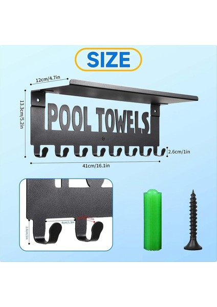 Raflı Havuz Havuz Rafları Açık Havuz Dekor Duvar Montaj Havlu Kanca Havlu Tutucu 8 Kanca Havlu Depolama Askısı (Yurt Dışından) fiyatları