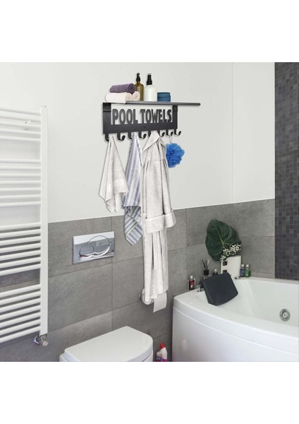 Raflı Havuz Havuz Rafları Açık Havuz Dekor Duvar Montaj Havlu Kanca Havlu Tutucu 8 Kanca Havlu Depolama Askısı (Yurt Dışından) indirimleri