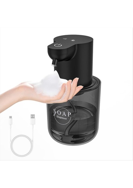 Otomatik Sabun Dağıtıcı Dokunmasız, 4 Seviyeli Ayarlanabilir Köpük El Sabunu Dağıtıcı, Otomatik Sabun Dağıtıcı Duvar Montajı, Siyah (Yurt Dışından)