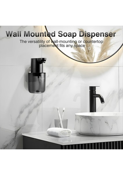 Otomatik Sabun Dağıtıcı Dokunmasız, 4 Seviyeli Ayarlanabilir Köpük El Sabunu Dağıtıcı, Otomatik Sabun Dağıtıcı Duvar Montajı, Siyah (Yurt Dışından) indirimleri