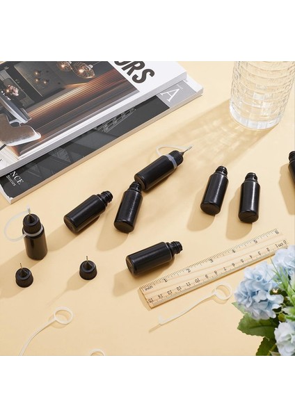 10PCS Hassas Uç Aplikatör Şişeler Siyah Metal Iğne Plastik Şişe 10ML Hassas Uç Aplikatör Şişeler (Yurt Dışından) fırsatları