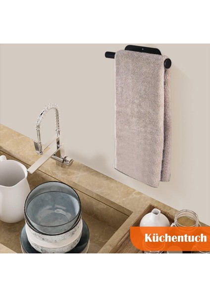 Havlu Rayı Banyo ve Mutfak Için Yapıştırma Için Sondajlı Havlu Rayı, Duvarda Çay Havlu Tutucu, Siyah (Yurt Dışından) fırsatları