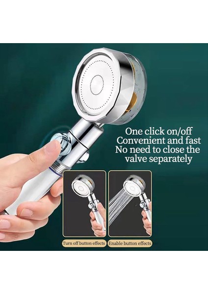 Süper Şarjlı Duş Kafa Duş Başlığı Yüksek Basınçlı Duş Seti Süper Turbo Duş 3 Sprey Modları Kırmızı (Yurt Dışından) indirimleri