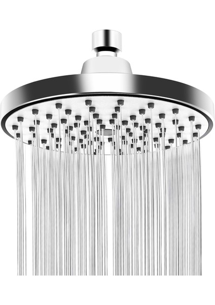 Duş Başlığı 6 Inç Sil Anti-Tutuk Önleyici Sabit Yağmur Duş Başlığı Yağışı Sprey Rahatlama ve Spa Yüksek Su Basıncı ve Akış Döner Balo I (Gümüş) (Yurt Dışından)
