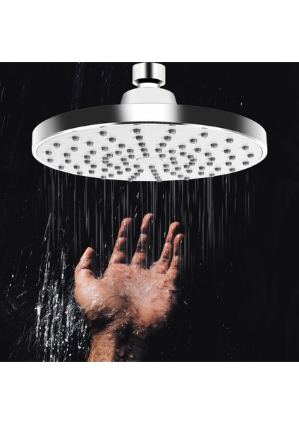 Duş Başlığı 6 Inç Sil Anti-Tutuk Önleyici Sabit Yağmur Duş Başlığı Yağışı Sprey Rahatlama ve Spa Yüksek Su Basıncı ve Akış Döner Balo I (Gümüş) (Yurt Dışından) modelleri