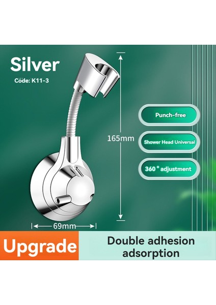 Punch Serbest Duş Başlığı Tutucu Braketler Duş Başlık Desteği Banyo Aksesuarları Için Ayarlanabilir Emme Kupası Banyosu (Yurt Dışından) modelleri