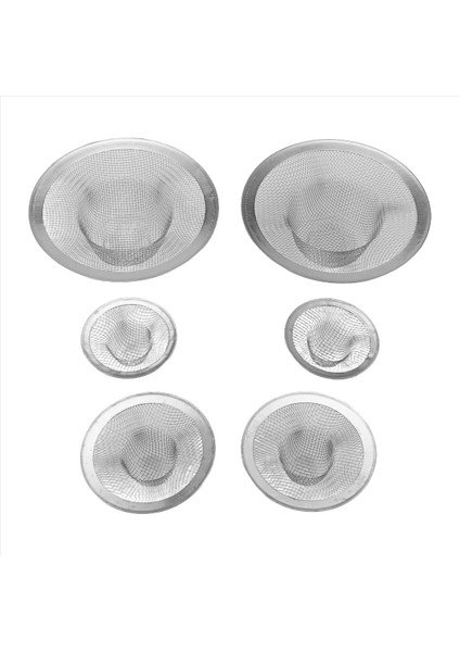 6pcs Mutfak Banyo Lavabosu Örgü Süzgeç Paslanmaz Çelik, Büyük Orta ve Küçük (6 Paket) (Yurt Dışından)