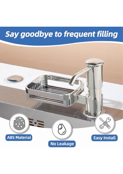 Mutfak Lavabo Için Sabun Dağıtıcı, Sünger Tutucu ile Sabun Dağıtıcı Pompası, Karşı Abs Pompası Başlıkları Gümüş (Yurt Dışından) modelleri