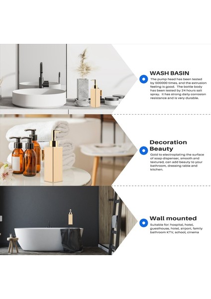 Sıvı Sabun Dispenser Banyo Duvarı Monte Altın Duş Jel Deterjan Şampuan Şişe Mutfak Otel Evi (Yurt Dışından) indirimleri