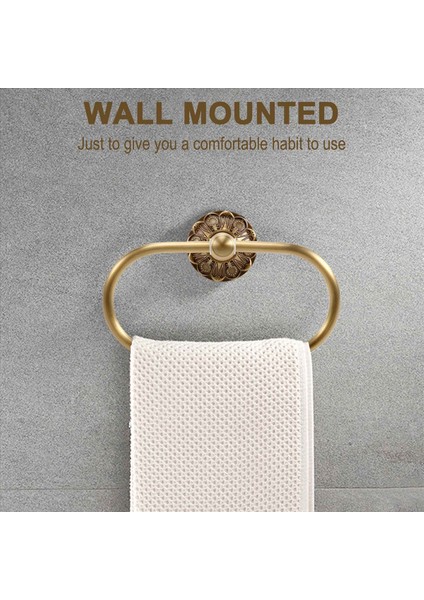 Antika Havlu Yüzük Vintage Pirinç Lüks Bronz Banyo Banyo Havlu Tutucular Duvar Monte Havlu Askı Banyo Aksesuar (Yurt Dışından) fırsatları