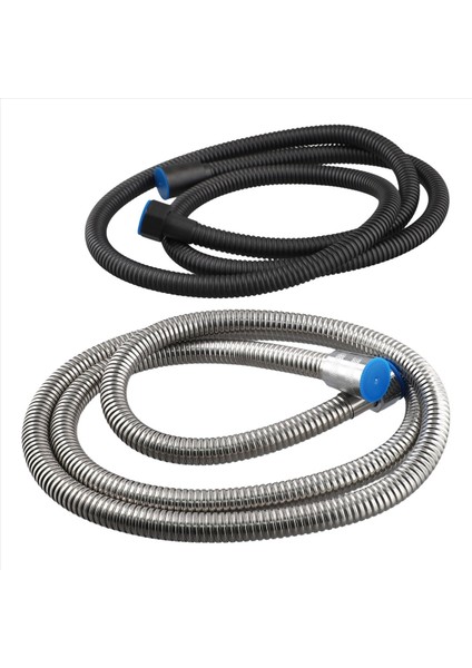 1.5m Duş Başlık Hortumu Paslanmaz Çelik Gümüş Tüp Boru Önleme Önleyici Esnek Banyo Musluk Musluk Aksesuarları 2pcs (Yurt Dışından)