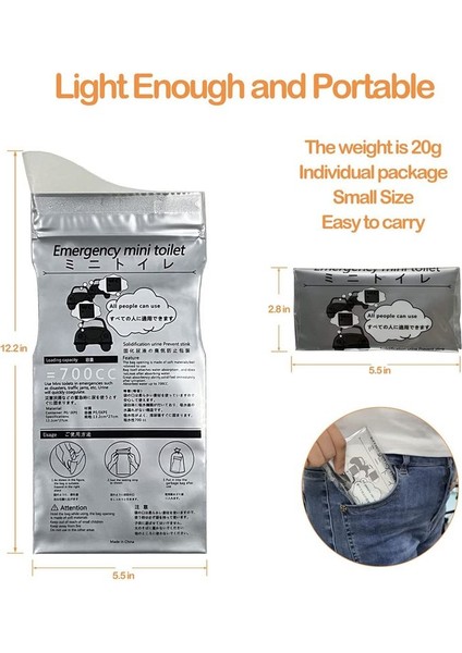 20 Adet Tek Kullanımlık Pisuar Çantalar, Kamp Için 700ML Acil Mini Tuvalet, Reçel Için Reçel, Idrar Çantası Çubuk Çantaları Seyahat Pisuarları Seyahat (Yurt Dışından) indirimleri