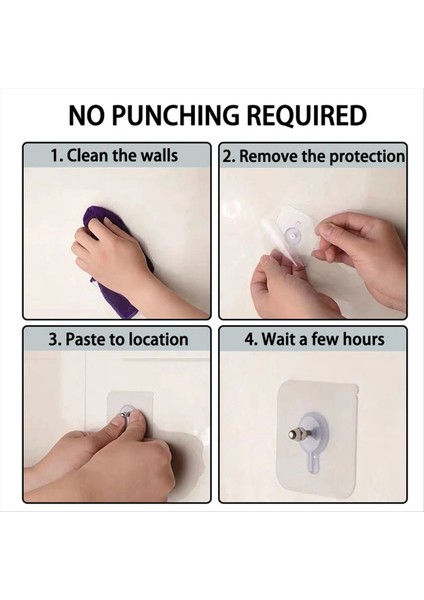 100PCS Yapışkan Tırnaklar Duvar Kancaları Güçlü Poster Vidalı Çıkartmalar Dolap Dolap Raf Mandalları Mutfak Duvar Kanca Askıları (Yurt Dışından) fırsatları