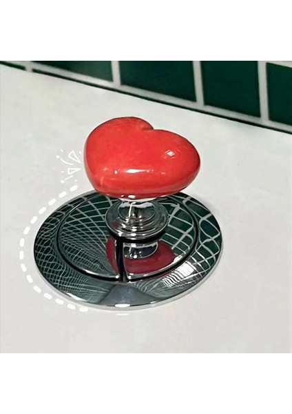 Kalp Şeklindeki Tuvalet Pres Düğmesi, Tuvalet Drenaj Tankı Itme Anahtarı, Tırnak Koruyucusu Aşk Düğmesi Banyo Aksesuarları (Yurt Dışından)